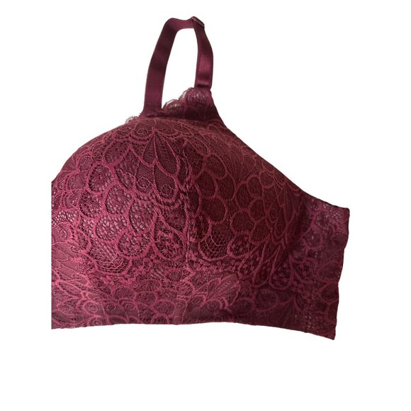Torrid Curve Bra Size 48 D Burgundy Lace Wire-Free Lightly Lined Everyday - Picture 3 of 9
